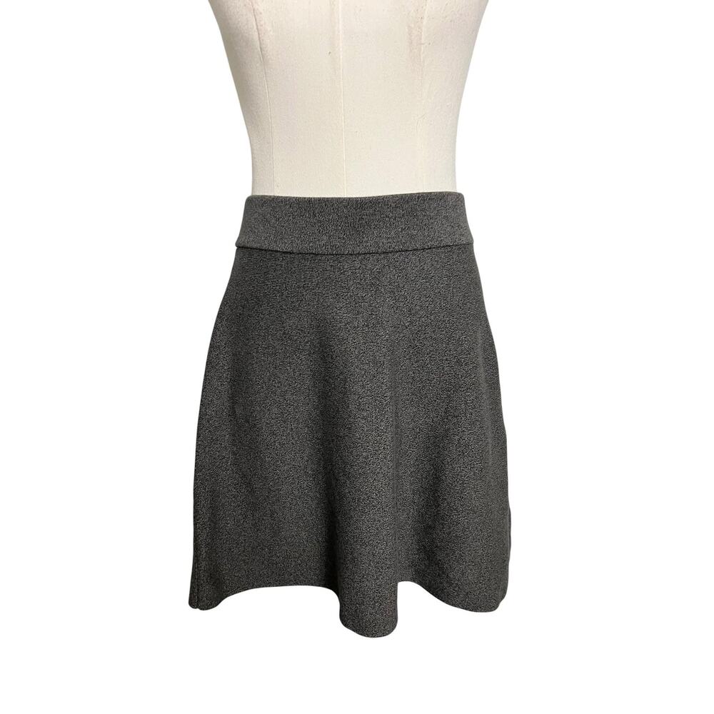 LOFT Knit Skater Skirt Womens Medium Gray A Line Stretch Casual Work Office